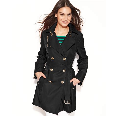 michael kors trench coat black.